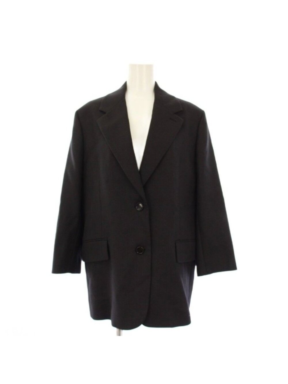 Prada Tailored Jacket Single Wool Black 36